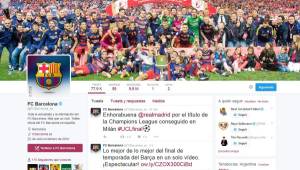 Barcelona lanzó en sus redes sociales una felicitación a su archirrival Real Madrid por conquistar la Champions.