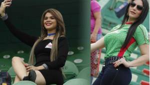 Ariana Herchi, gerente de mercador de los verdes, se robó la atención de todos en el estadio. Hubo mucha presencia de mujeres bellas en el derbi sampedrano.