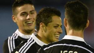 Chicharito Hernández repitió como titular y le volvió a responder a Ancelotti con goles. (AFP)