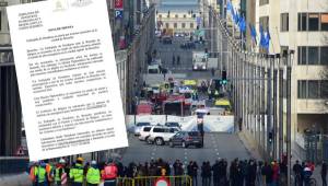 Embajada de Honduras en Bélgica está en alerta por atentados terroristas.