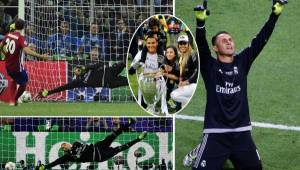 Keylor Navas fue el héroe de los blancos durante la final. ¿Tocó o no el balón en el penal de Juanfran? No importa, ganó su primera Champions y lo celebró con sus hijas y su bella esposa.