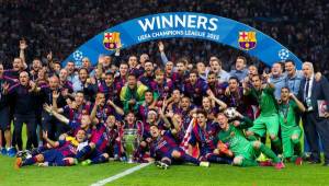 Barcelona celebrando el título más importante de la temporada pasada, la Champions League.