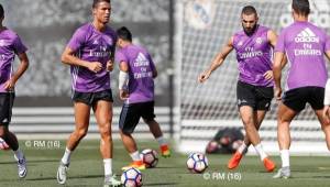 Cristiano Ronaldo y Karim Benzema se integraron a los entrenamientos del Real Madrid.