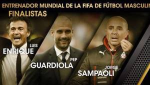 Luis Enrique, Pep Guardiola y Sampaoli son candidatos al mejor entrenador de Fifa.