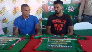 Josimar Moreira y Eder Munive en la presentación de Marathón. Foto Neptalí Romero.