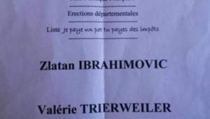 La papeleta electoral con el nombre de Zlatan Ibrahimovic.