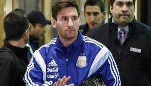 Messi a su llegada a Nueva Jersey con la seleccion de Argentina.