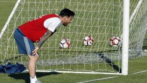 Messi avisó a Chile y deja claro sus ambiciones de ganarles en la final. Foto EFE.