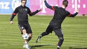 Philipp Lahm el martes en el entrenamiento del Bayern Munich. (Foto: Agencia EFE)