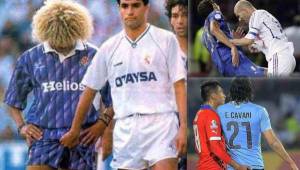 El 'Pibe' Valderrama, Zidane y Cavani han sido víctimas de las provocaciones.