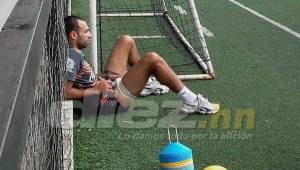 Fabio de Souza se unió este viernes a los entrenamientos del Olimpia tras recuperarse de una trombosis en su pierna izquierda sufrida un mes atrás. Foto Ronald Aceituno