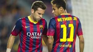 Las imágenes muestran a Jordi Alba y Neymar peleando en pleno partido.
