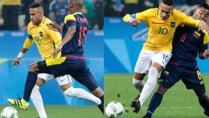Acciones donde Neymar recibió fuertes entradas por parte de los colombianos. Foto AFP.