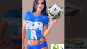 La hondureña Nathalia Casco incendió las redes sociales con su sensual apoyo a la Bicolor previo al juego contra Brasil en las semifinales de Juegos Olímpicos. Foto Facebook