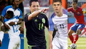 Las selecciones de Honduras, México, Estados Unidos y Costa Rica entran en acción en el hexagonal junto a Panamá y Trinidad y Tobago. Fotos cortesía