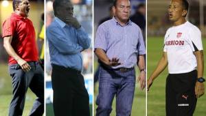 Wilmer Cruz, Chelato Uclés, Carlos Tábora y Jorge Pineda, entrenadores hondureños.
