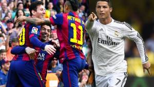 Leo Messi, Luis Suárez, Neymar y Cristiano Ronaldo figuran entre los diez candidatos finales a Mejor Jugador de UEFA 2014-15. Foto AFP
