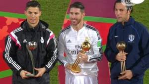 En la foto: Balón de Plata: Cristiano Ronaldo, Balón de Oro: Sergio Ramos y Balón de Bronce: Ivan Vicelich.