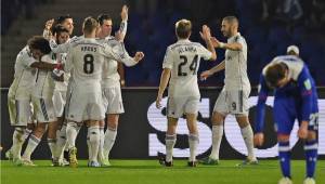 Los jugadores de Real Madrid festejan el triunfo ante el Cruz Azul mexicano. (AFP)