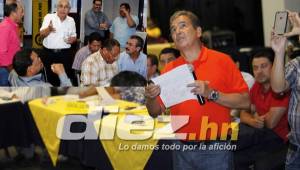 El entrenador de la Selección Nacional, Jorge Luis Pinto, en su intervención ante la Asamblea de la Liga Nacional el pasado viernes. Foto Archivo DIEZ