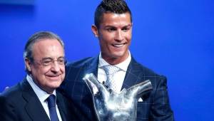 Florentino Pérez, presidente del Real Madrid, asegura que la idea de Cristiano Ronaldo es finalizar su carrera de blanco. Foto EFE