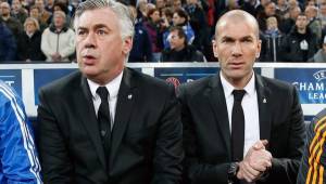 Carlo Ancelotti y Zinedine Zidane cuando compartieron en Real Madrid.