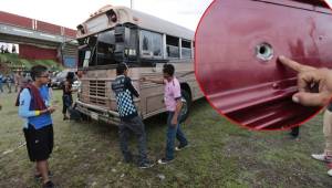 El autobús donde se transportaba la barra de Motagua recibió impactos de bala. Foto DIEZ