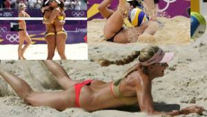 En el voleibol de playa también se han dado algunos momentos candentes y descuidos por parte de las jugadoras, pero ellas están acostumbradas a este tipo de cosas. Pocas se han quejado de jugar en bikini.