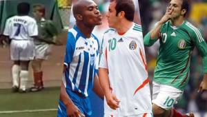 Los duelos entre Honduras y México nos han dejado imágenes para la posteridad, una de ellas el famoso 'beso' de Samuel Caballero y Cuauhtémoc Blanco.