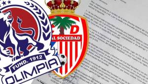 Olimpia y Real Sociedad juegan este domingo a las 3:00 PM en Tocoa. Los blancos enviaron este comunicado a la Liga Nacional.