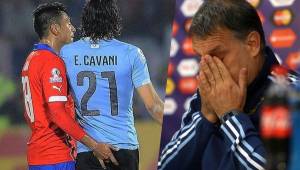 'Tata' Martino, técnico de Argentina, calificó de 'lamentable' la acción de Gonzalo Jara contra el uruguayo Edinson Cavani. Foto Agencias