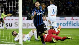 Mauro Icardi festejó un doblete en la jornada de este domingo con el Inter. Foto AFP.