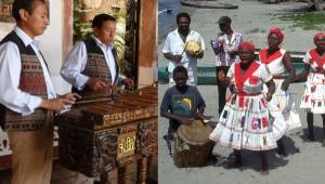 Las marimbas son muy tradiciones en Guatemala, el ritmo punta en Honduras es llamativo en todo el país.