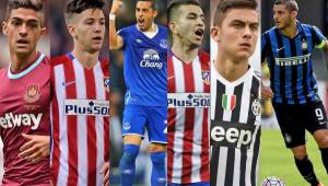 Manuel Lanzini, Luciano Vietto, Ramiro Funes Mori, Angel Correa, Paulo Dybala y Mauro Icardi.