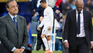 Florentino Pérez, Cristiano Ronaldo y Zinedine Zidane.