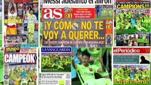 La prensa de Barcelona y Madrid contrastan un poco sus portadas, las de la capital destacan el título madridista en baloncesto.