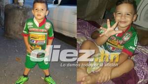 Después de lograr que su mamá le pusiera la camisa de su querido Marathón, la cara de felicidad del pequeño Neyib Edgardo es impresionante.