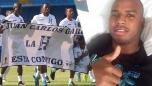 Así fue la pancarta que mostraron los jugadores de la Selección de Honduras en apoyo a Juan Carlos García.