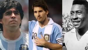 Maradona, Messi y Pelé son considerados como las grandes leyendas del fútbol sudamericano.