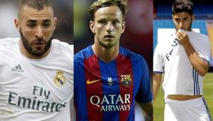 Tres jugadores del Real Madrid, Varane, Benzema y Asensio, se destacan en el mercado de contrataciones. Asimismo aparece Iván Rakitic en escena.