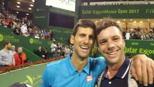 Esta es la Selfie que se tomó Horacio Zeballos con Novak Djokovic.