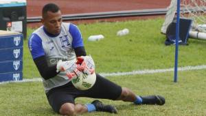 El guardameta Rafael Zúniga durante uno de sus trabajos con la selección de Honduras.