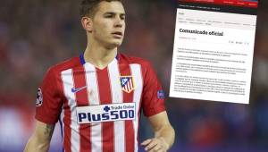Atlético de Madrid brindó comunicado tras lo ocurrido con el jugador Lucas Hernández quien fue arrestado por el delito de violencia conyugal. Foto AFP