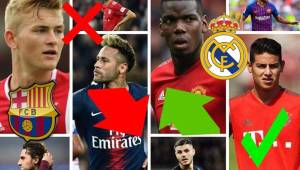 Te presentamos los principales rumores y fichajes en el fútbol de Europa. Neymar, Pogba, De Ligt y James Rodríguez, los nombres del día.