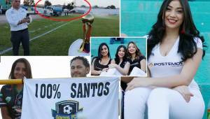 La final de la Liga de Ascenso en Honduras entre Santos FC y Olancho, definen al campeón que buscará llegar a primera. Las bellas chicas rodean el encuentro y regaron la cancha de una tanqueta.