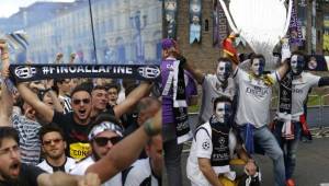 Los aficionados del Real Madrid y la Juventus han puesto el color en Cardiff de cara a la final de la Liga de Campeones de Europa.