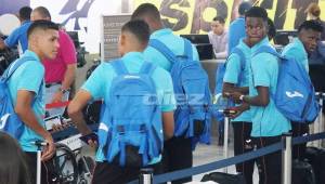 La Selección de Honduras cuando partió rumbo a Estados Unidos para jugar el Premundial Sub-20.