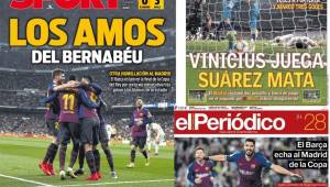 Te presentamos las principales portadas internacionales que destacaron la victoria por 0-3 del Barça en el Santiago Bernabéu por las semifinales de la Copa del Rey.