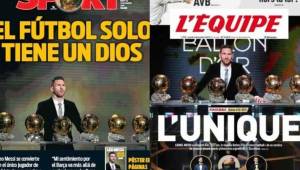 Messi, Messi y más Messi. Te presentamos las portadas de los medios internacionales más importantes del mundo que destacan el nuevo Balón de Oro que conquistó el argentino.