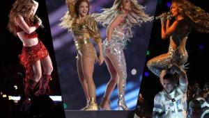 Shakira y Jennifer López destilaron sensualidad con un brillante show en el entretiempo del Super Bowl en Miami. Fotos AFP